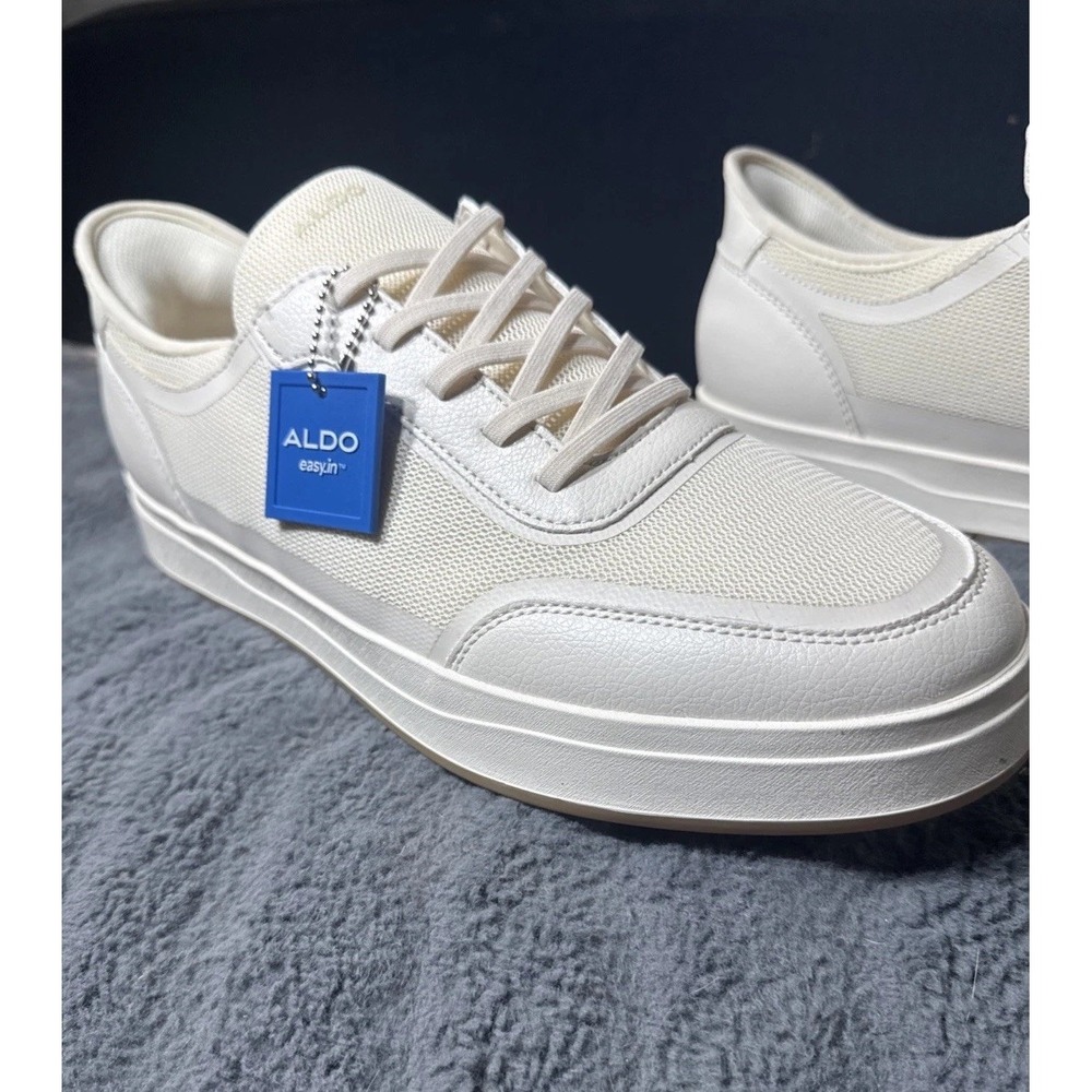 New ALDO Men's White Mesh‎ Sneakers Size 12 Casual Lace Up Shoes Never Worn